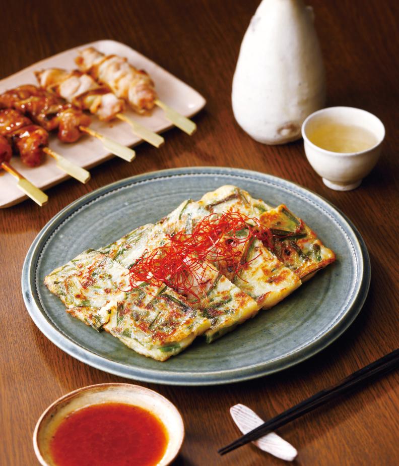 焼き鳥とチヂミ